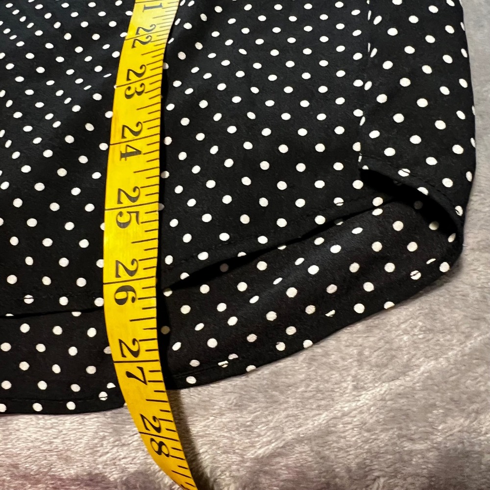 Talbots Womens Medium Black White Polka Dot Floral Sleeveless Blouse Top - Picture 6 of 9